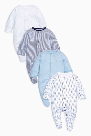 Blue Sleepsuits Four Pack (0mths-2yrs)